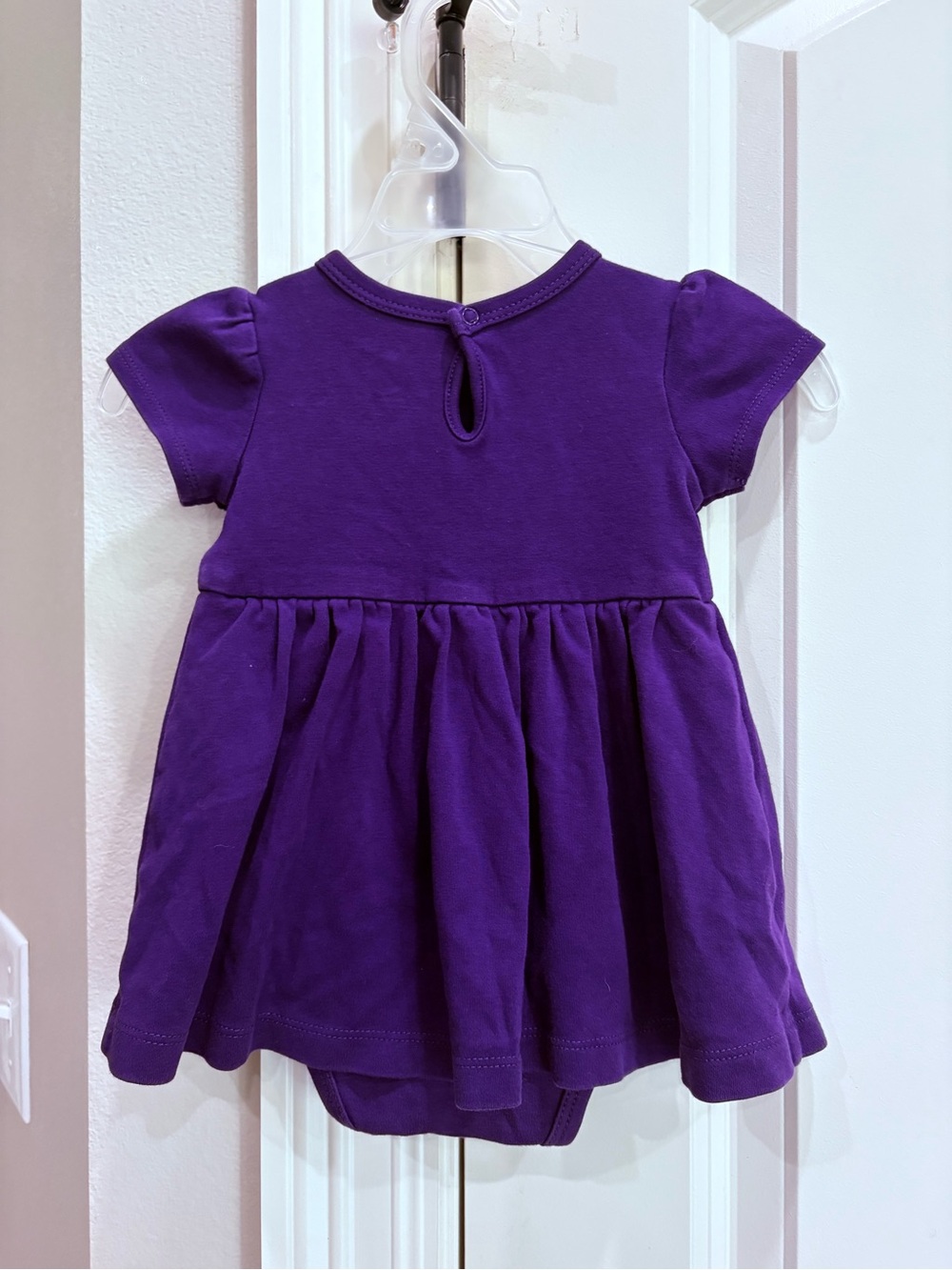 Grape purple short sleeve dress with snaps 6-12 months GUC by Primary - Picture 2 of 4